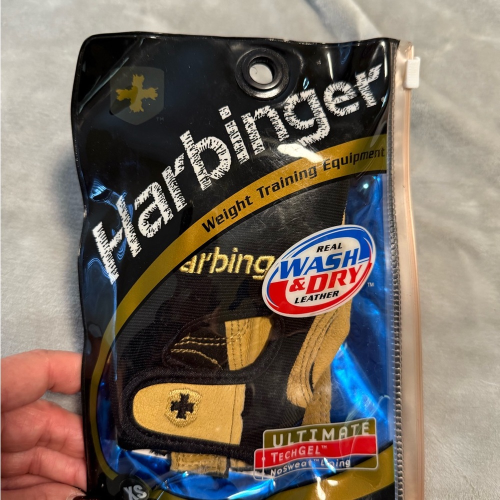 HARBINGER WEIGHT‎ TRAINING GLOVES WOMENS XS WASH + DRY REAL LEATHER PADDED NEW